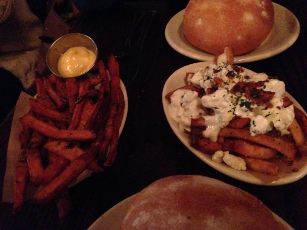 Fries!  Sweet potato fries and Amish Blue & Smoked Bacon